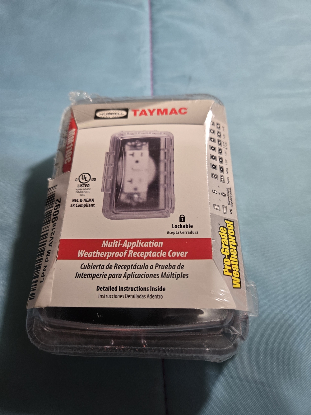 Weatherproof Receptacle Cover - Clear/Black